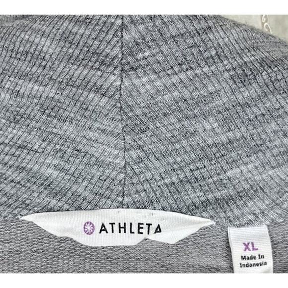 Athleta Studio Wrap Heather Gray Cardigan Sweater Waterfall Pockets Size XL - Picture 6 of 7